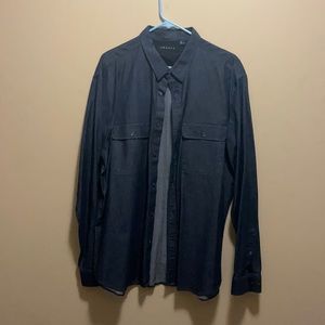 Gently used denim button down shirt